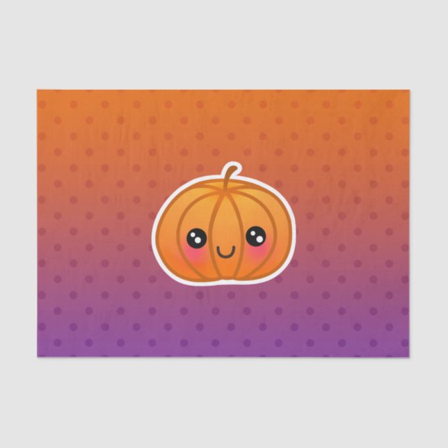Niedlich Kawaii Halloween Cartoon Pumpkin Design Seidenpapier (Vorderseite)