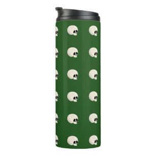 Niedlich Kawaii Halloween Skull Polka Dots dunkelg Thermosbecher