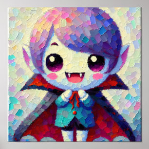 Niedlich Kawaii Halloween Vampire Poster
