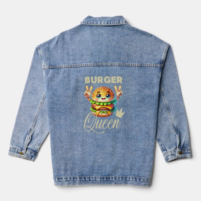 Niedlich Kawaii Hamburger Jeansjacke (Rückseite)