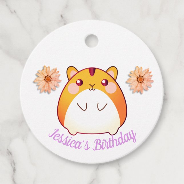 Niedlich Kawaii Hamster Custom Geschenkanhänger (Vorderseite)