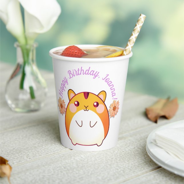 Niedlich Kawaii Hamster Custom  Pappbecher (In Situ)
