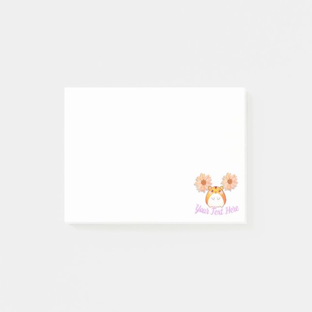 Niedlich Kawaii Hamster Custom Post-it Klebezettel (Vorderseite)