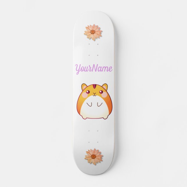 Niedlich Kawaii Hamster Custom Skateboard (Vorderseite)