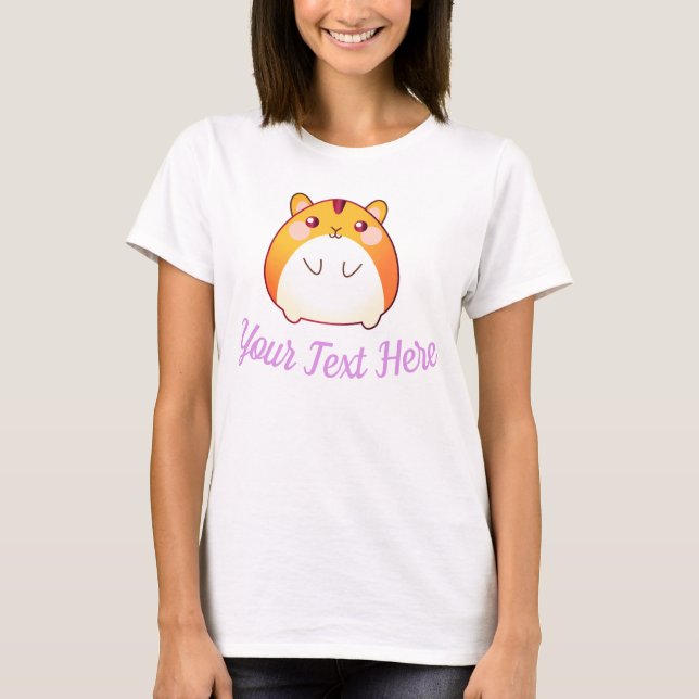 Niedlich Kawaii Hamster Custom T-Shirt (Vorderseite)