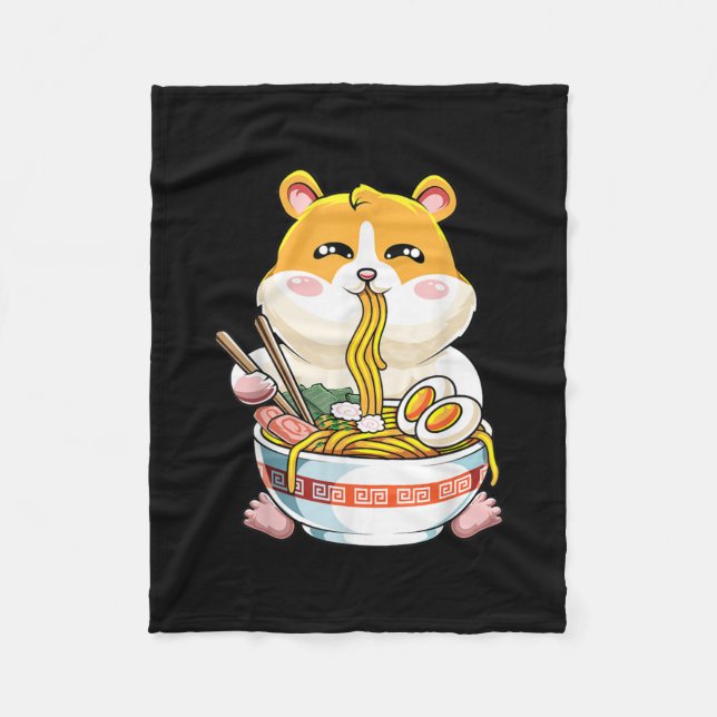 Niedlich Kawaii Hamster Ramen Anime Fleecedecke (Vorderseite)