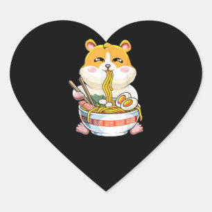 Niedlich Kawaii Hamster Ramen Anime Herz-Aufkleber
