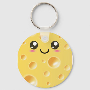 Niedlich Kawaii Happy Cheese Schlüsselanhänger