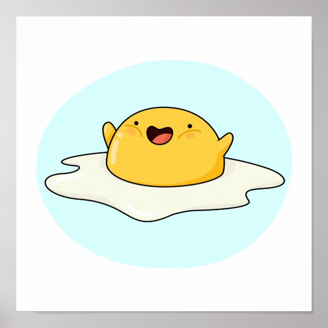Niedlich Kawaii Happy Egg Yolk Poster (Vorne)