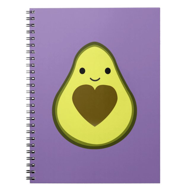 Niedlich Kawaii Happy Liebe Avocado Notizblock (Vorderseite)