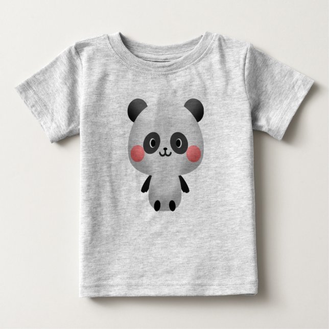 Niedlich Kawaii Happy Panda Baby T-shirt (Vorderseite)