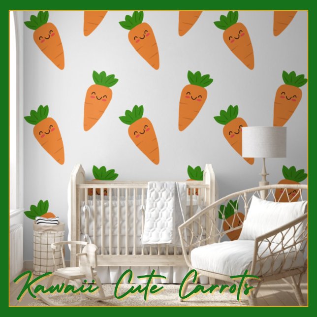 Niedlich Kawaii Happy World of Orange Carrots Kind Tapete (Von Creator hochgeladen)