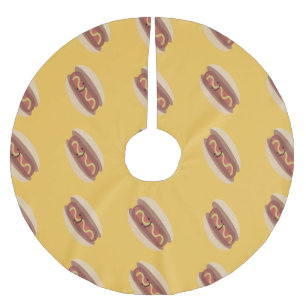 Niedlich Kawaii Hot Dog Polyester Weihnachtsbaumdecke