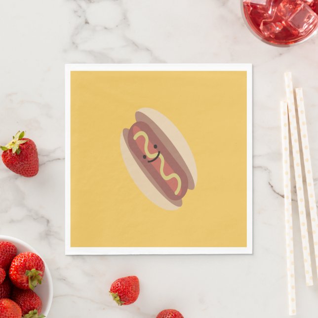 Niedlich Kawaii Hot Dog Serviette (Beispiel)