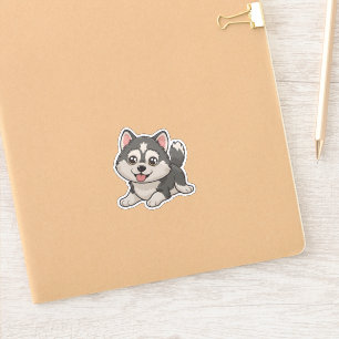 Niedlich Kawaii Husky Adorable Husky Pup Design Aufkleber