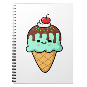Niedlich Kawaii Ice Creme Cone Notizblock