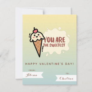 Niedlich Kawaii Ice - Creme Kids Friend Valentinst Mitteilungskarte