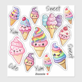 Niedlich Kawaii Ice Creme Kinder Aufkleber