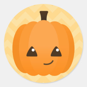 Niedlich Kawaii Jack o'Lantern Runder Aufkleber
