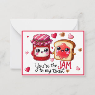 Niedlich Kawaii Jam und Toast Mitteilungskarte