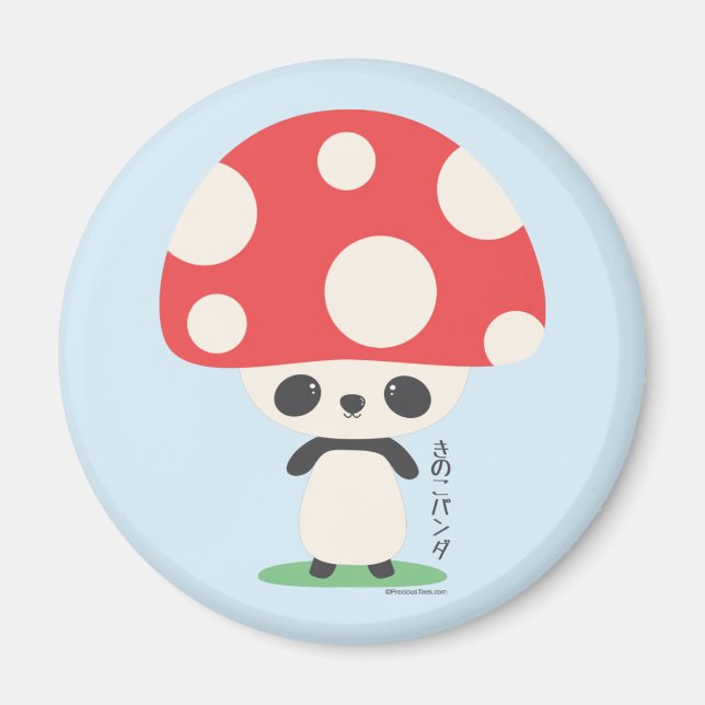 Niedlich Kawaii Japanisch Kinoko Mushroom Panda Magnet (Vorne)