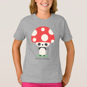 Niedlich Kawaii Japanisch Kinoko Mushroom Panda T-Shirt