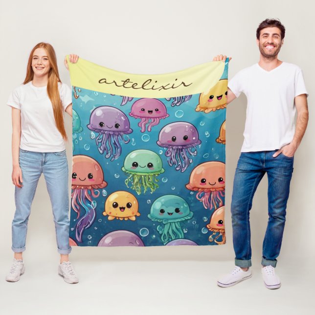 Niedlich Kawaii Jellyfish Fleecedecke (Beispiel)