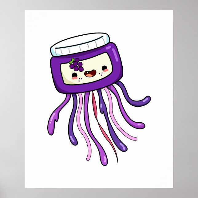 Niedlich Kawaii Jellyfish Poster (Vorne)