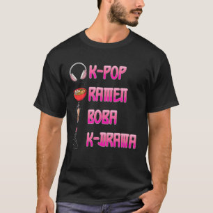 Niedlich Kawaii K-Pop Ramen Boba Bubble Tea K-Dram T-Shirt