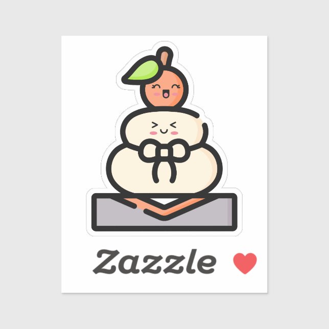 Niedlich Kawaii Kagami Mochi Aufkleber (Blatt)