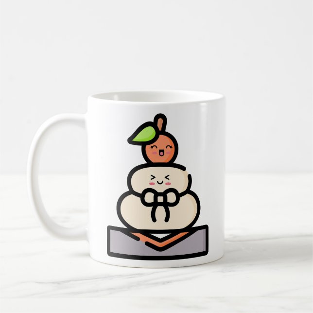 Niedlich Kawaii Kagami Mochi Kaffeetasse (Links)