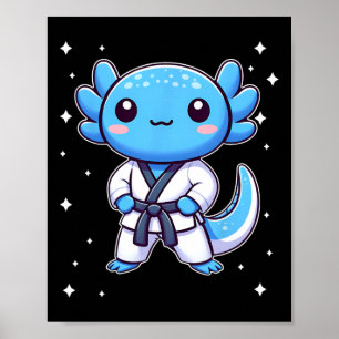 Niedlich Kawaii Karate Axolotl Martial Arts Poster