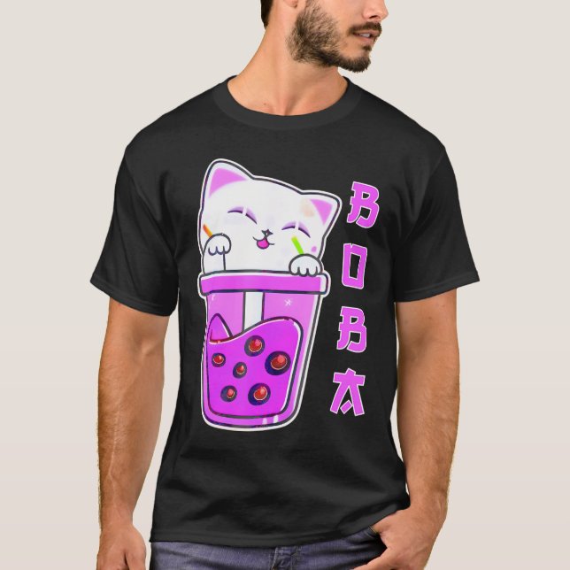 Niedlich Kawaii Kat Boba Bubble Tee Anime Japanisc (Vorderseite)