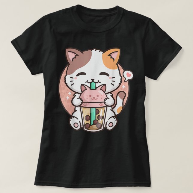 Niedlich Kawaii Katze Boba Blubble Milk Tee Anime  (Design vorne)