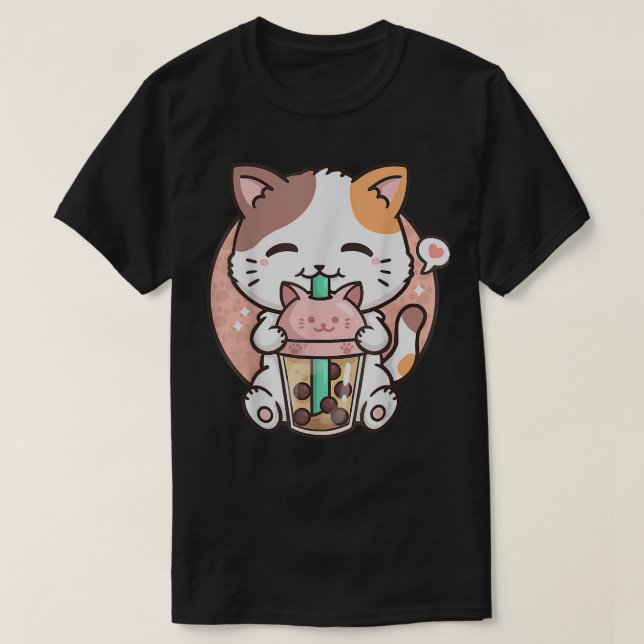 Niedlich Kawaii Katze Boba Blubble Milk Tee Anime  (Design vorne)