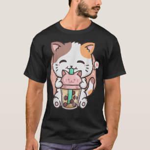 Niedlich Kawaii Katze Boba Blubble Milk Tee Anime 