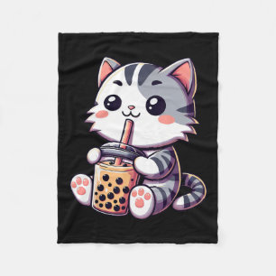 Niedlich Kawaii Katze Boba Blubble Milk Tee Anime Fleecedecke