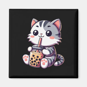 Niedlich Kawaii Katze Boba Blubble Milk Tee Anime  Magnet