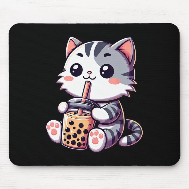 Niedlich Kawaii Katze Boba Blubble Milk Tee Anime  Mousepad (Vorne)