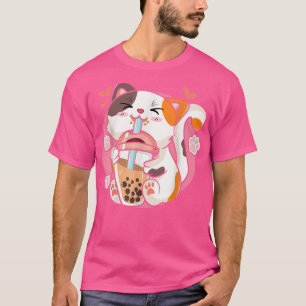 Niedlich Kawaii Katze Boba Tea Bubble Tee Anime Wo