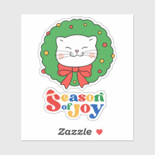 Niedlich Kawaii Katze Weihnachtsfeiertag Jahreszei Aufkleber