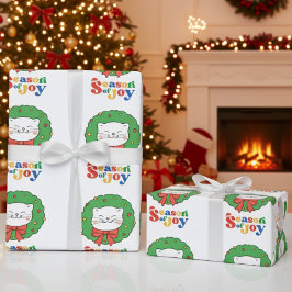 Niedlich Kawaii Katze Weihnachtsfeiertag Jahreszei Geschenkpapier