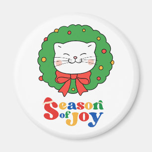 Niedlich Kawaii Katze Weihnachtsfeiertag Jahreszei Magnet