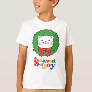 Niedlich Kawaii Katze Weihnachtsfeiertag Jahreszei T-Shirt