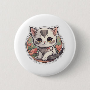 Niedlich Kawaii Kitten Button