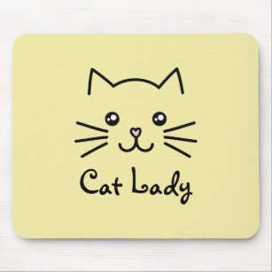 Niedlich Kawaii Kitten Cat Face Cat Lover Minimali Mousepad