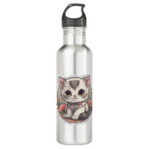 Niedlich Kawaii Kitten Edelstahlflasche