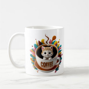 Niedlich Kawaii Kitten im Coffee Cup Kaffeetasse