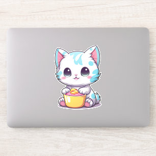 Niedlich Kawaii Kitty Face Sweet Cat Emblem Aufkleber