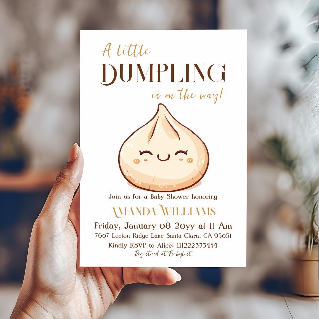 Niedlich Kawaii Kleine Dumpling Babydusche Einladung (Von Creator hochgeladen)